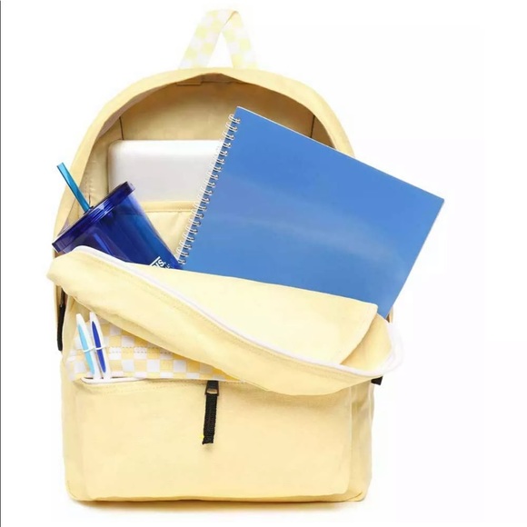 VANS Realm Women’s Backpack Yellow Logo - Picture 5 of 7